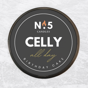 Celly All Day Puck Candle- Birthday Cake