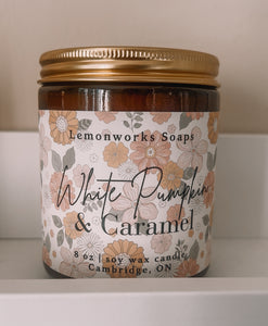 White Pumpkin & Caramel Wood Wick Candle