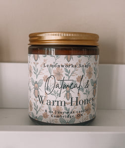 Oatmeal & Warm Honey Wood Wick Candle